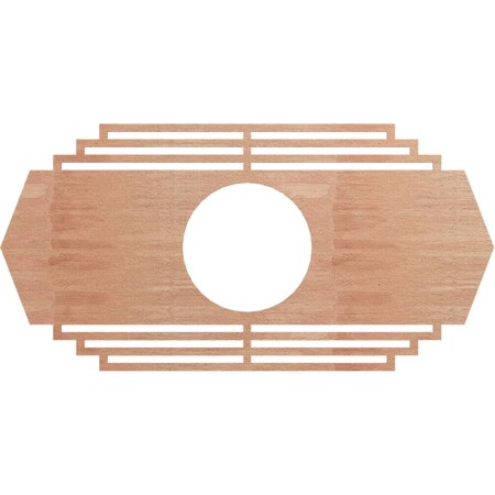 Ekena Millwork Chrysler Wood Fretwork Pierced Ceiling Medallion, Cherry, 30"W x 15"H x 7 7/8"ID x 1/4"T CMWP30X15X0250CSCH